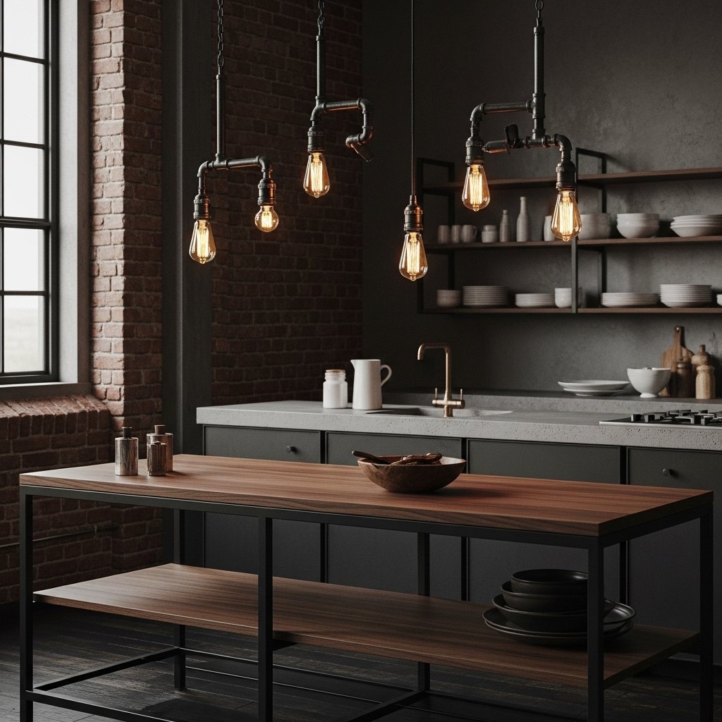 Industrial Pipe and Edison Bulb Pendants