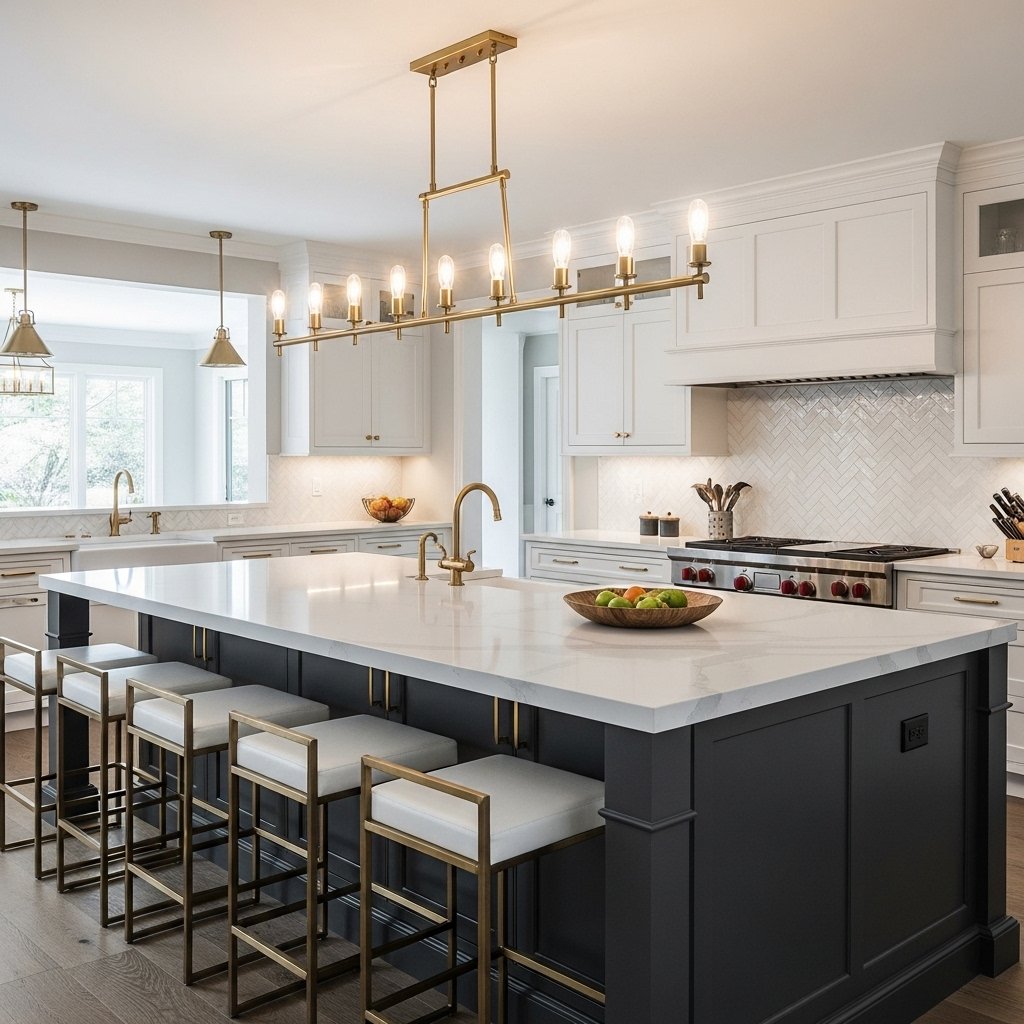Linear Chandelier Over a Long Island