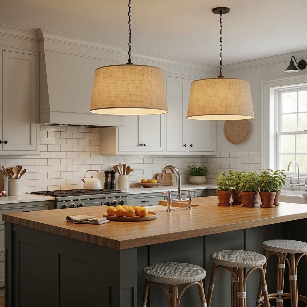 Drum Shade Pendants for a Soft, Understated Look