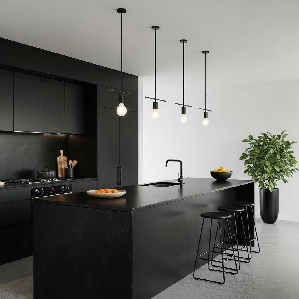 Minimalist Black Rod Pendants for a Modern Architectural Look
