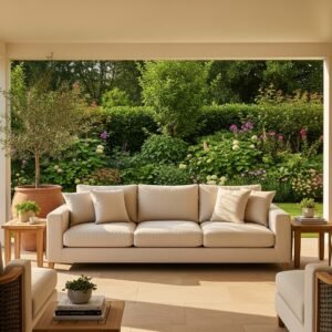 A Proper Outdoor Sofa With Deep Cushions