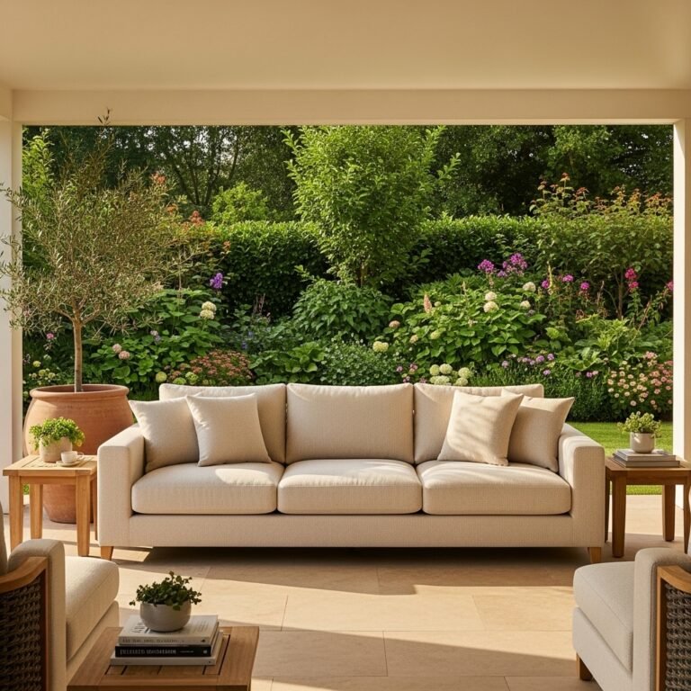A Proper Outdoor Sofa With Deep Cushions