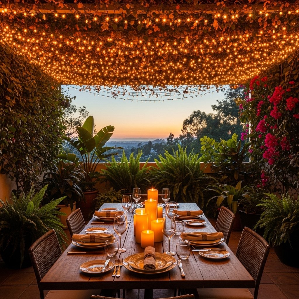 String Lights at Canopy Height