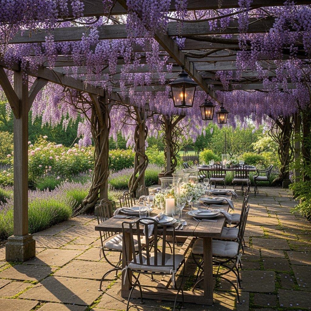 A Pergola With Climbing Plants