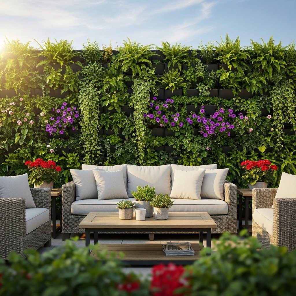 Vertical Garden on Patio Walls