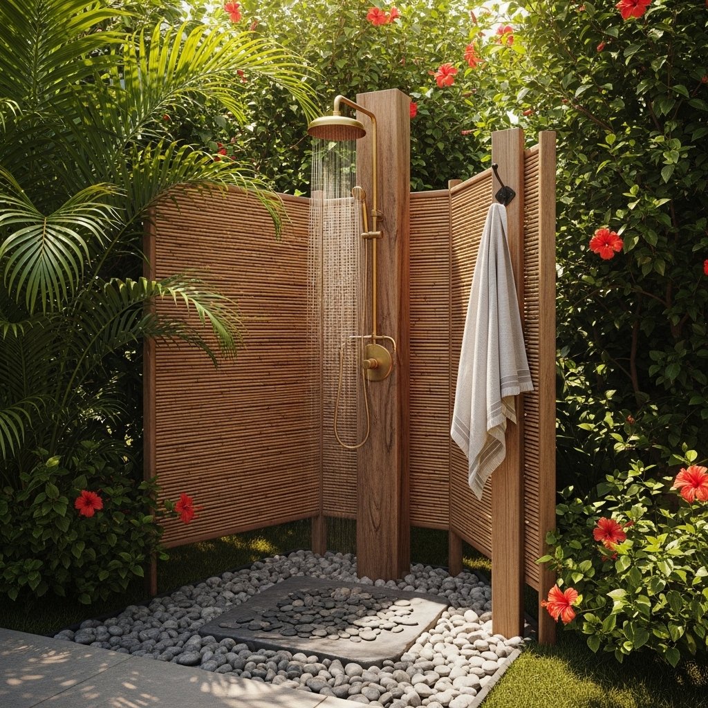 Outdoor Shower Beside the Patio