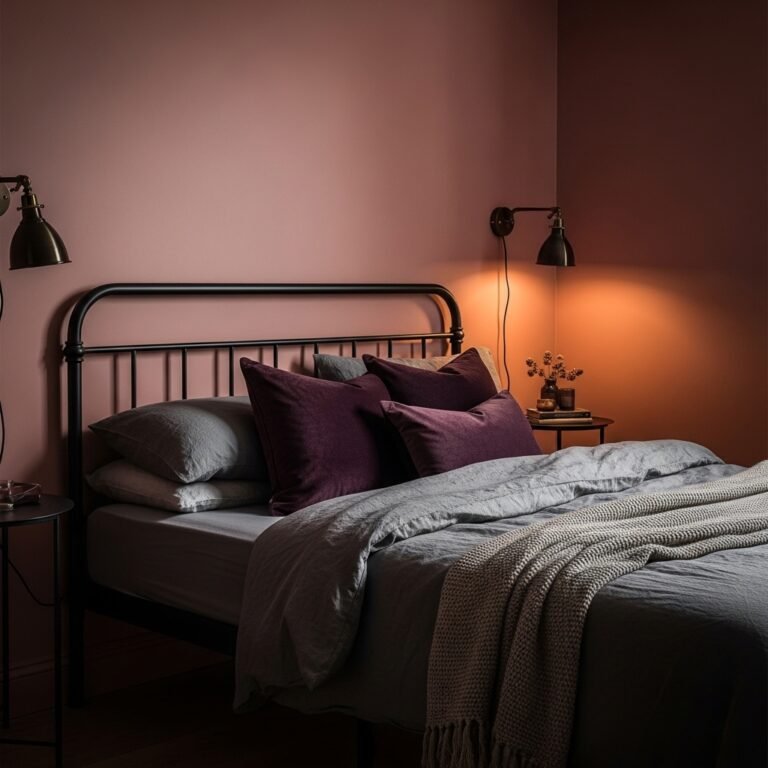 Deep Dusty Rose Walls With Dark Accents