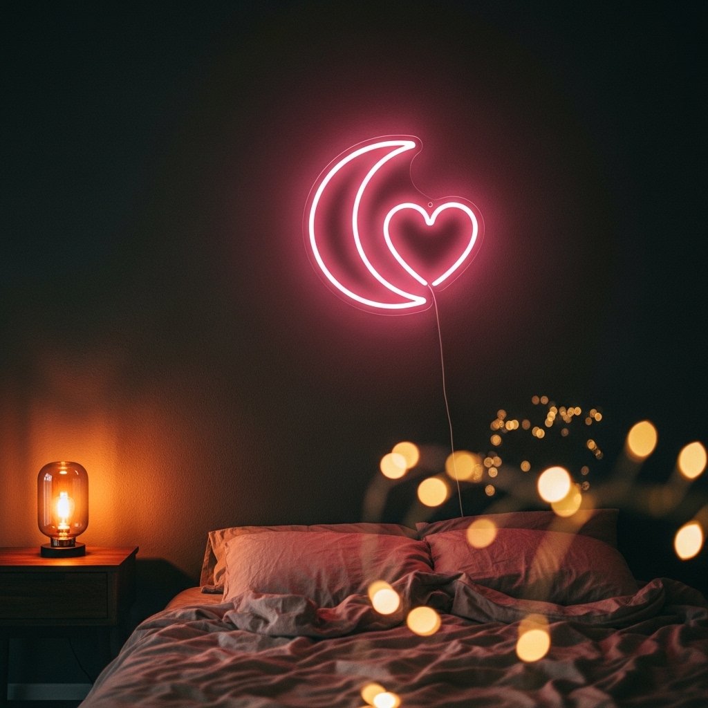 Pink Neon Lighting as a Bedroom Feature