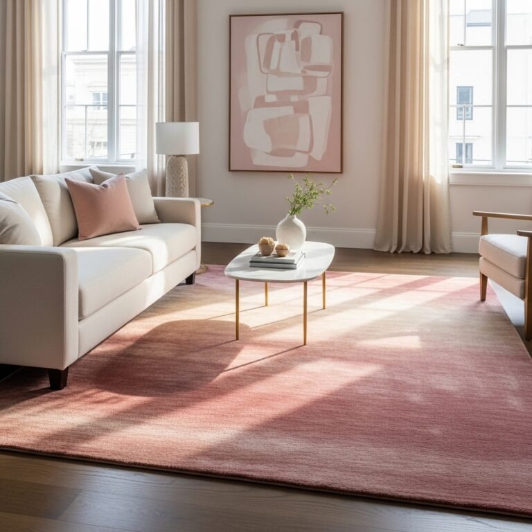 Blush Velvet Pile Rug for the Ultimate Luxe Living Room
