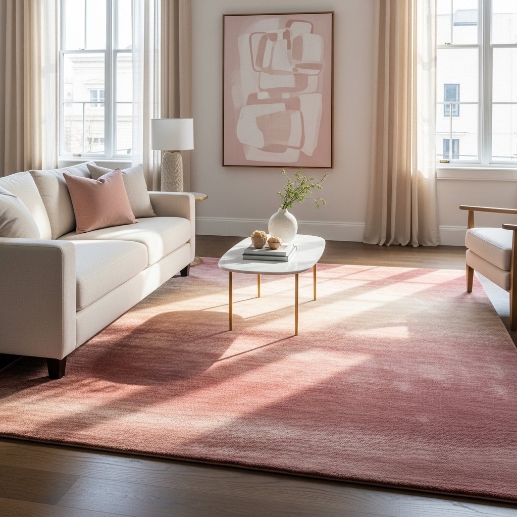 15 Stunning Rug Ideas That Will Make Your Floor the Most Loved Spot in the Room Blush Velvet Pile Rug for the Ultimate Luxe Living Room