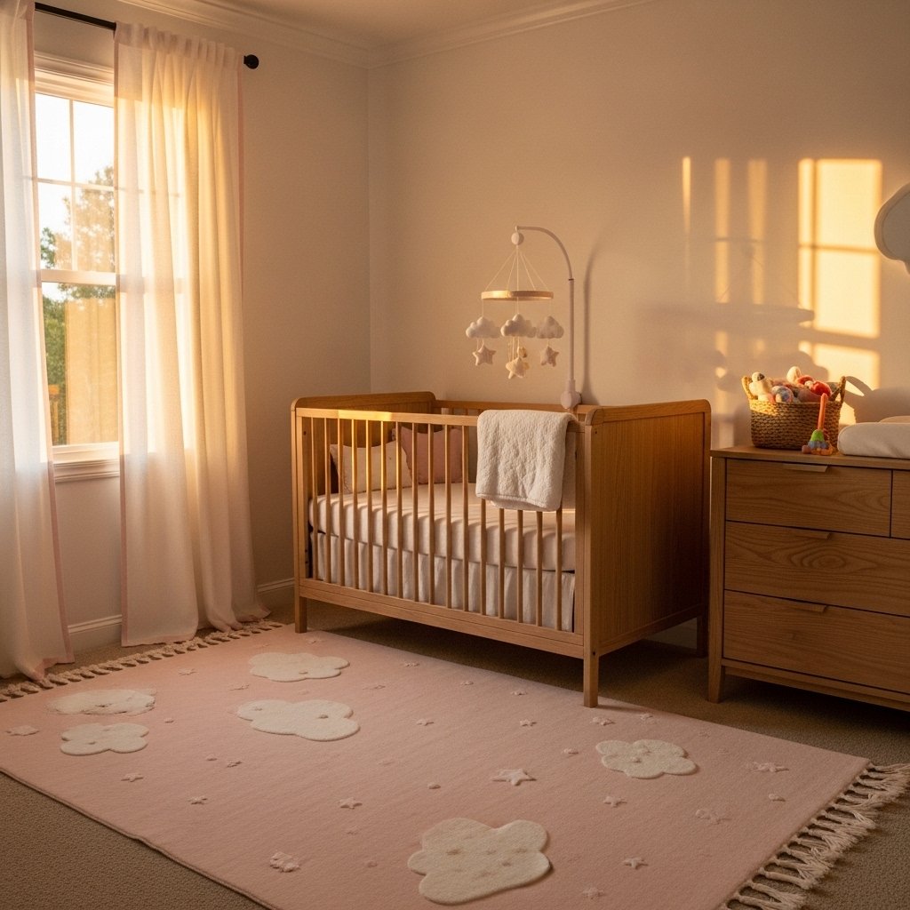15 Stunning Rug Ideas That Will Make Your Floor the Most Loved Spot in the Room Soft Pastel Pink Nursery Rug with Cloud Motif