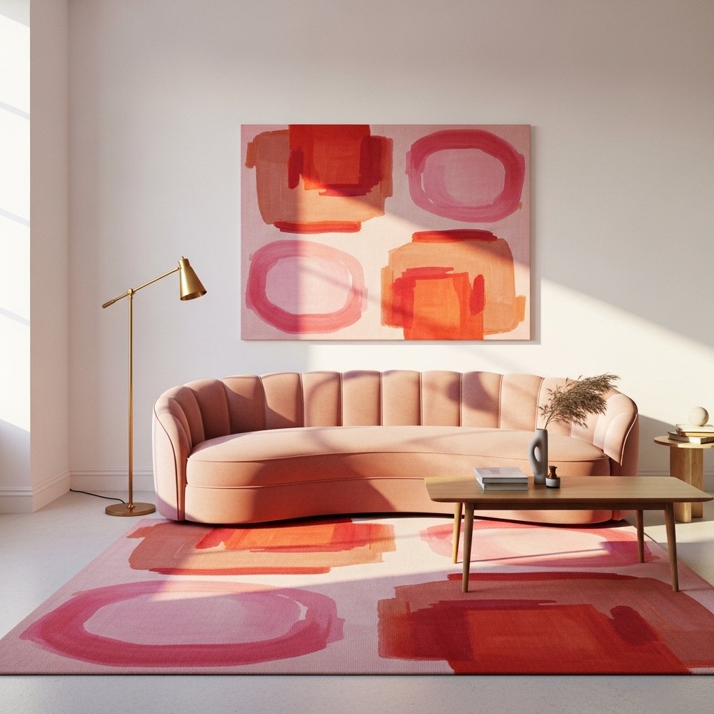 15 Stunning Rug Ideas That Will Make Your Floor the Most Loved Spot in the Room Millennial Pink Abstract Art Rug