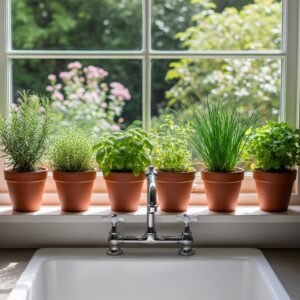 Fresh Herbs in the Window as Both Garden and Decor