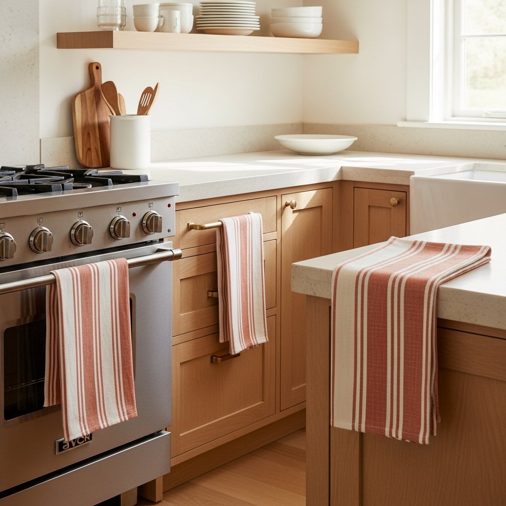 Linen Tea Towels Displayed as Color Accents