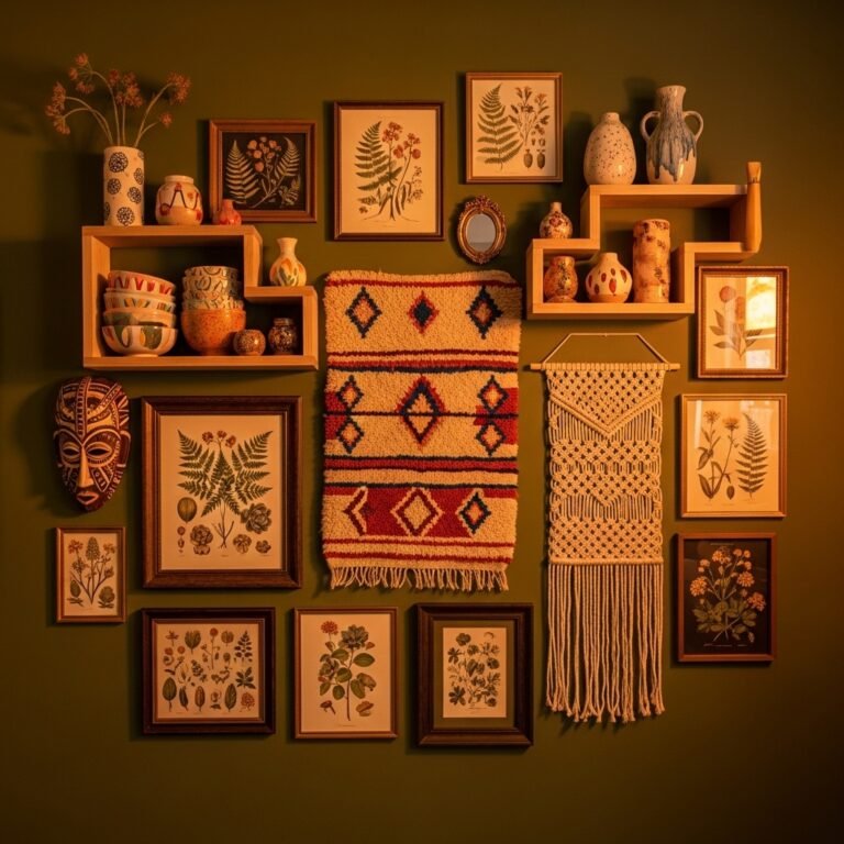 Maximalist Gallery Walls With Global Textiles Mixed In
