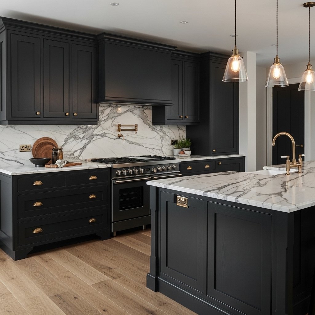 16 Kitchen Cabinet Color Ideas That Transform the Entire Kitchen Matte Black: The Kitchen That Commands Attention