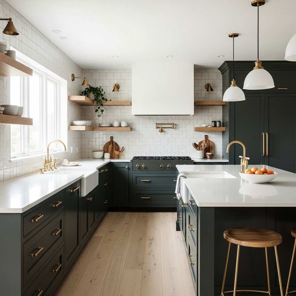 16 Kitchen Cabinet Color Ideas That Transform the Entire Kitchen Two-Tone Cabinets: Dark Lower, Light Upper