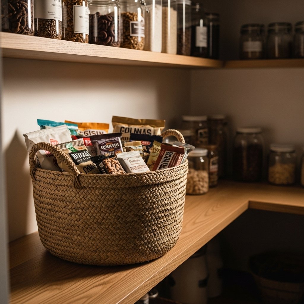 16 Kitchen Pantry Organization Ideas That Make Cooking Effortless Group Snacks in One Dedicated Basket