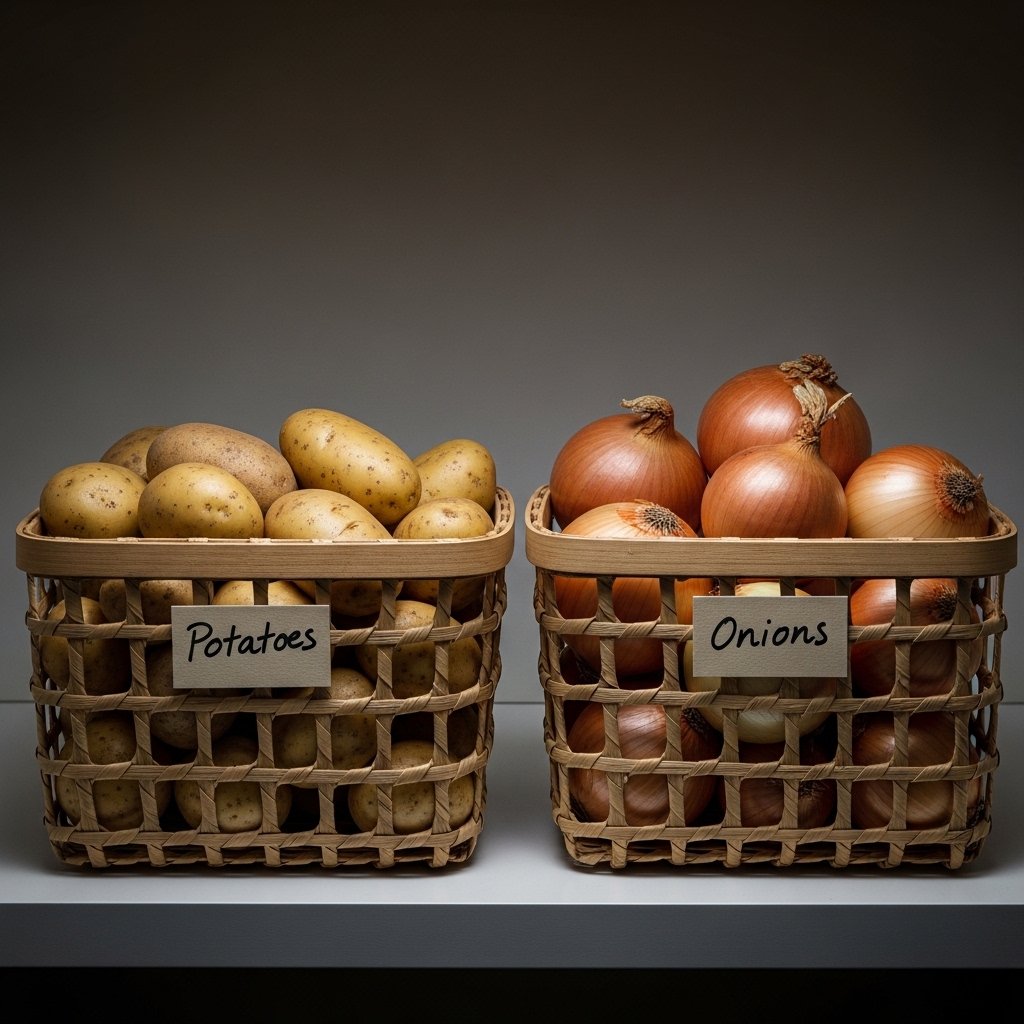 16 Kitchen Pantry Organization Ideas That Make Cooking Effortless Store Root Vegetables in a Ventilated Basket