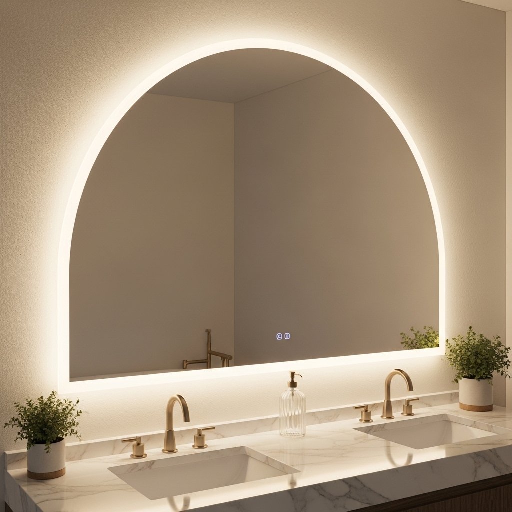 Statement Mirror Above the Vanity