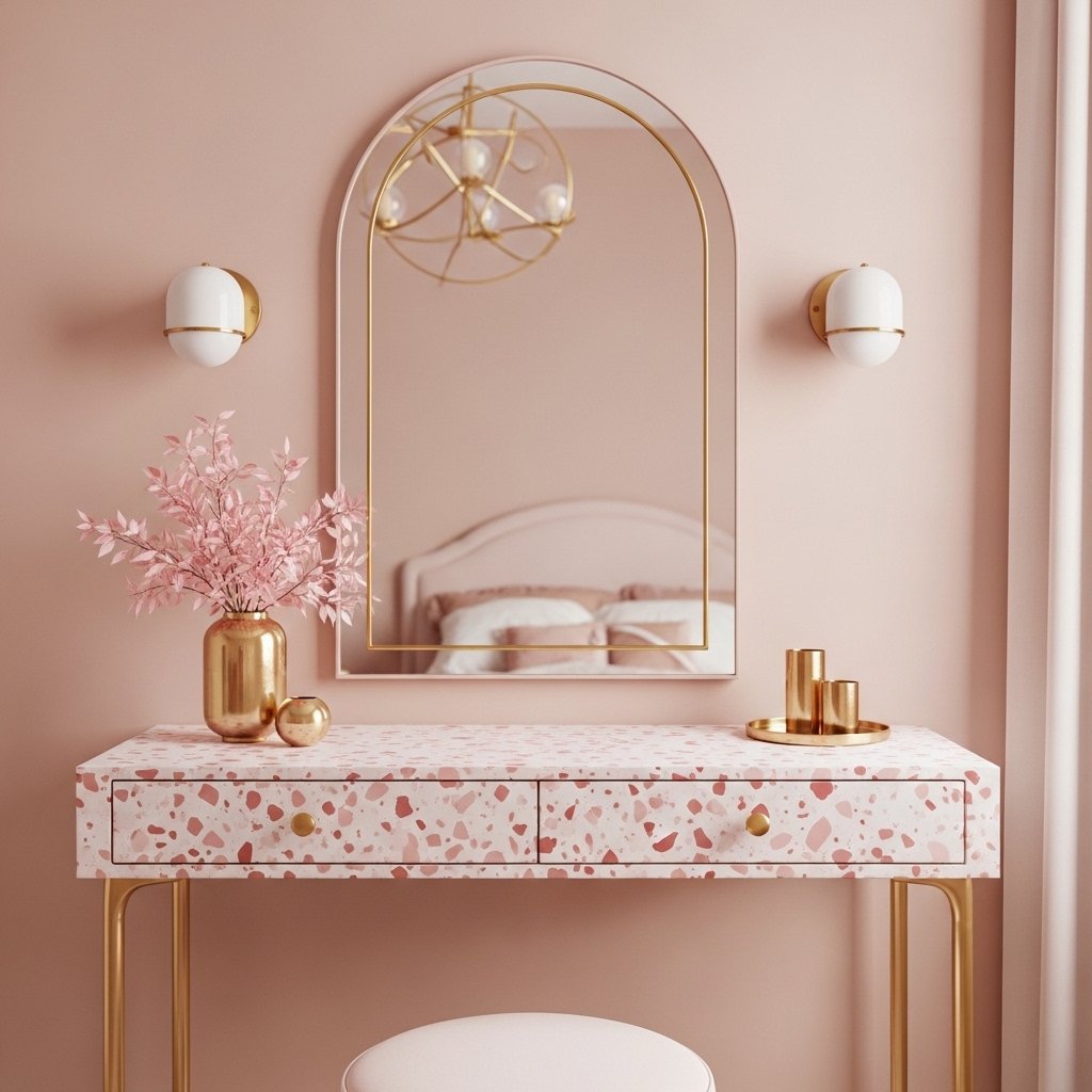 The Terrazzo and Pink Vanity