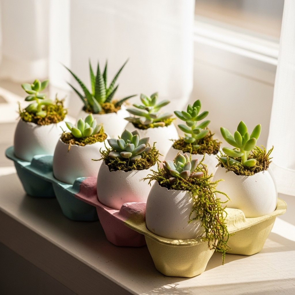 🌱 Egg Shell Succulent Planters