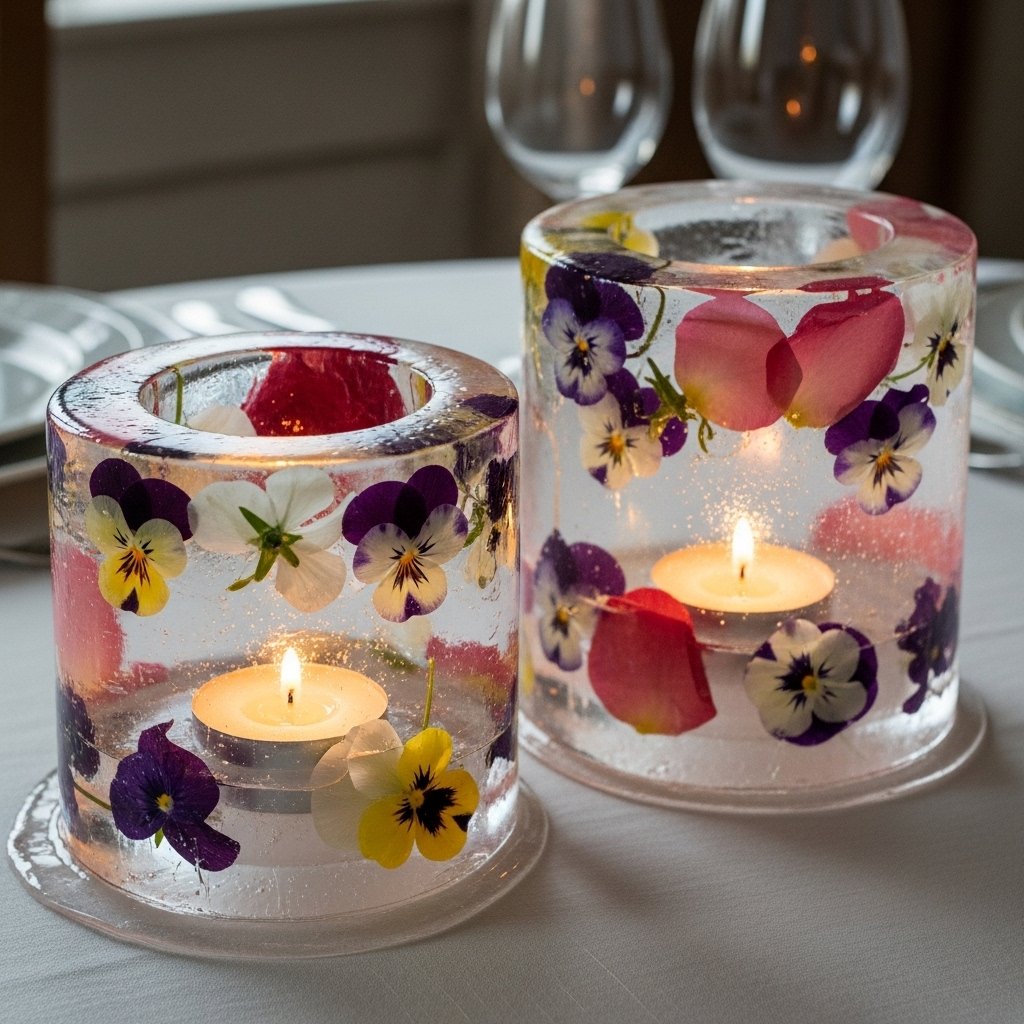 🌸 Floral Ice Candle Holders