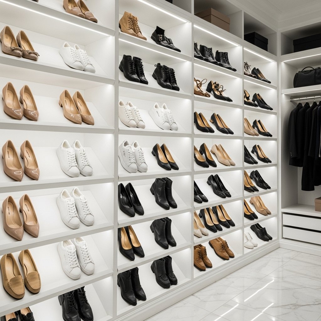 16 Walk-In Closet Ideas That Turn Getting Dressed Into the Best Part of Your Day Dedicated Shoe Display Shelving