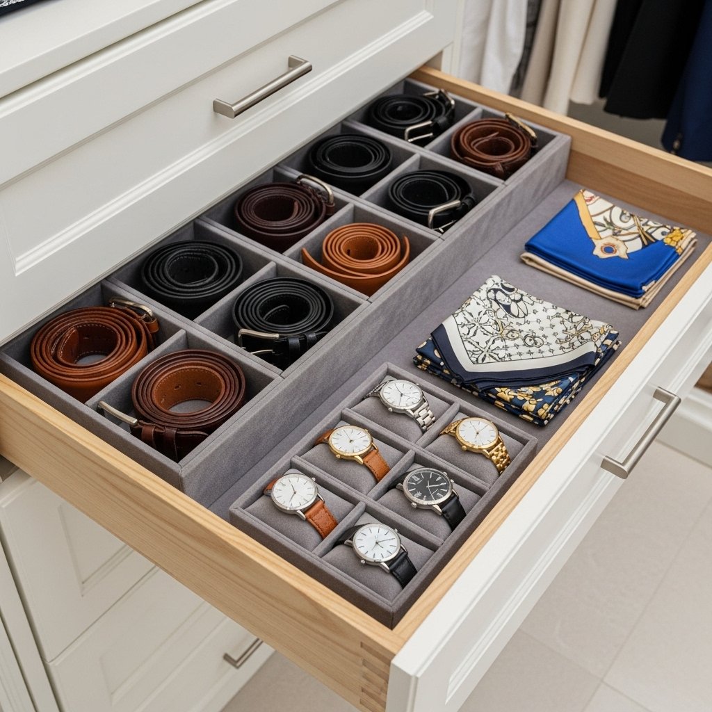 16 Walk-In Closet Ideas That Turn Getting Dressed Into the Best Part of Your Day Pull-Out Accessory and Belt Trays