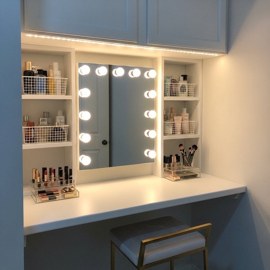 16 Walk-In Closet Ideas That Turn Getting Dressed Into the Best Part of Your Day A Small Vanity or Makeup Station Built In