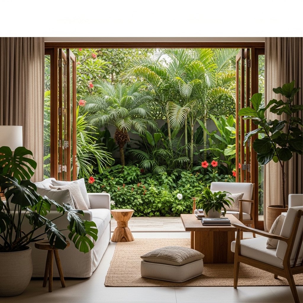 Outdoor-Indoor Connection With Open Doors