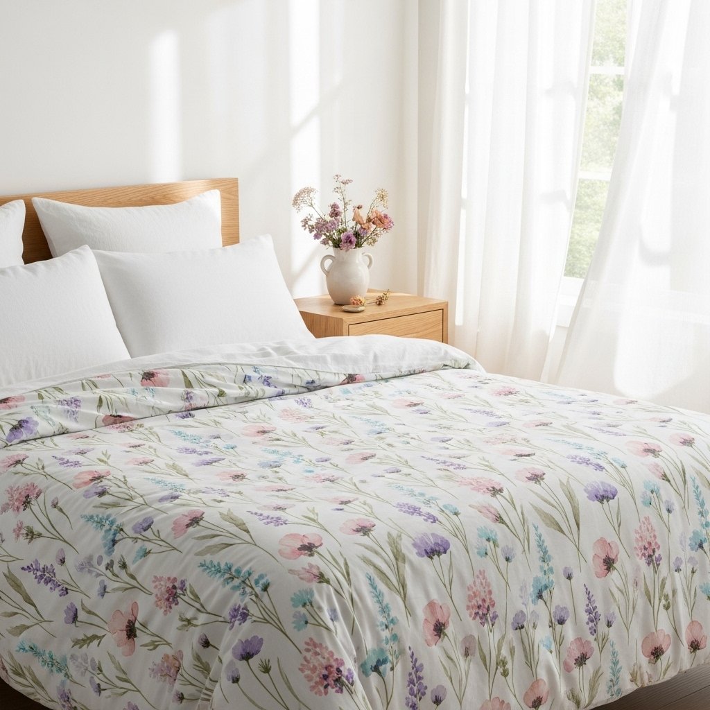 18 Floral Bedding Ideas That Will Make You Never Want to Leave Your Bed Watercolor Wildflower in Soft Pastels