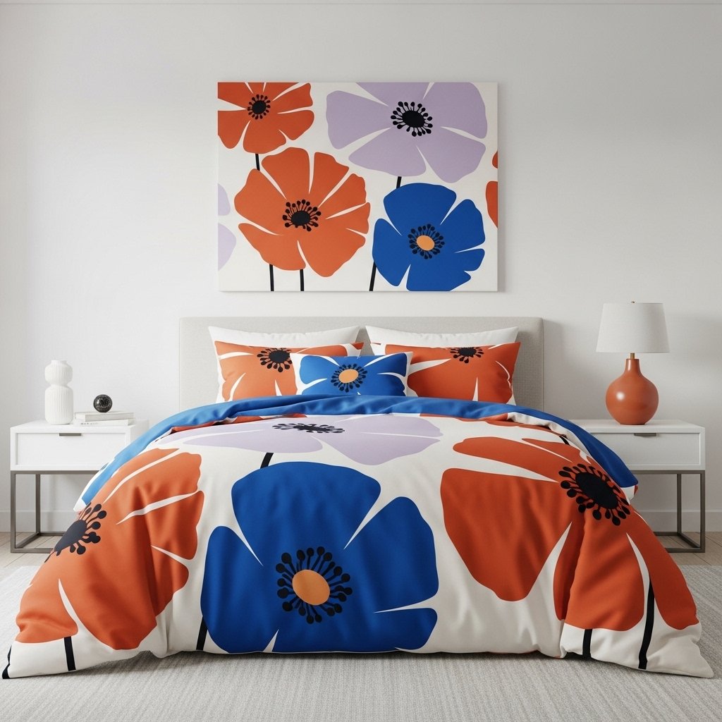 18 Floral Bedding Ideas That Will Make You Never Want to Leave Your Bed Oversized Abstract Floral in Contemporary Brights