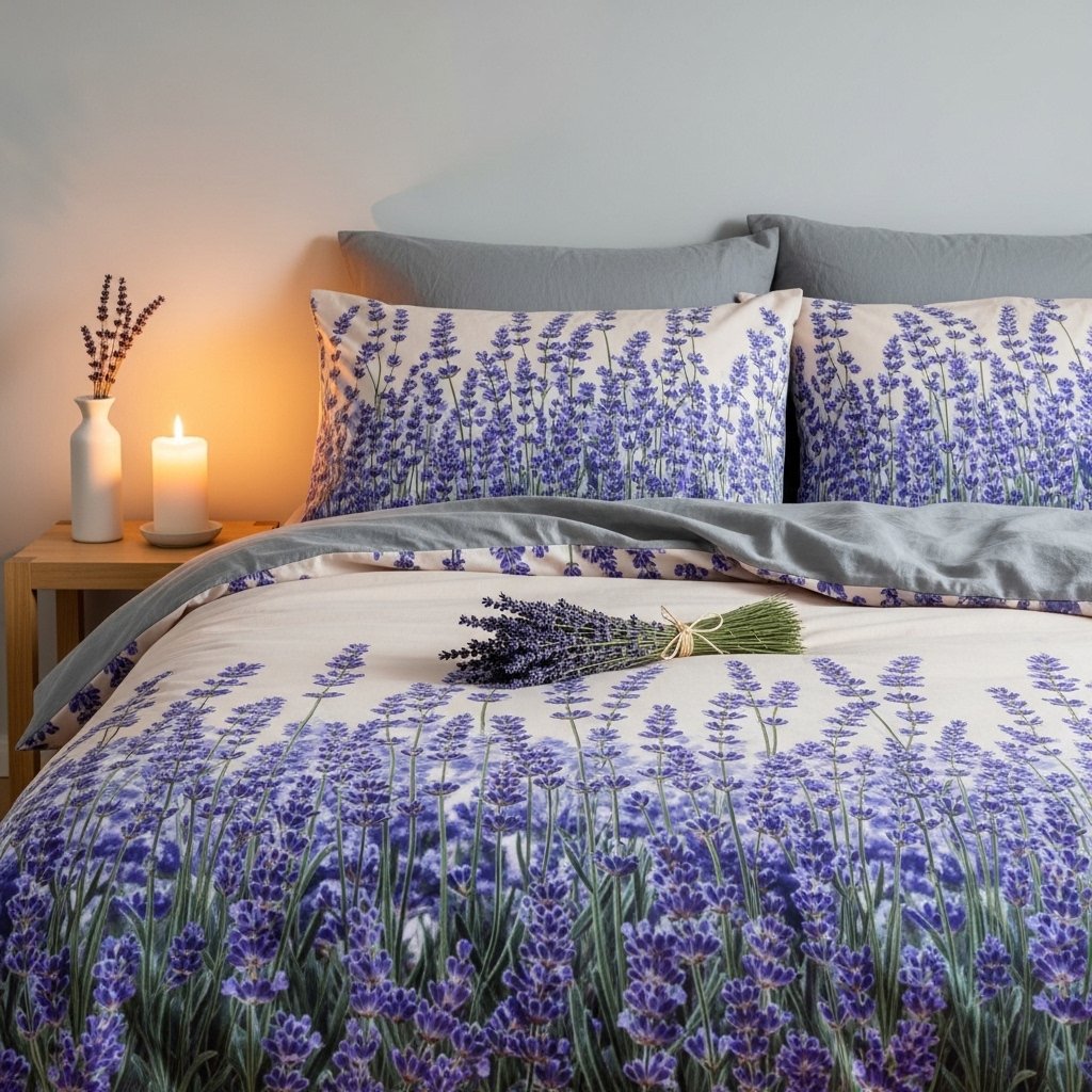 18 Floral Bedding Ideas That Will Make You Never Want to Leave Your Bed Dreamy Lavender Field Print