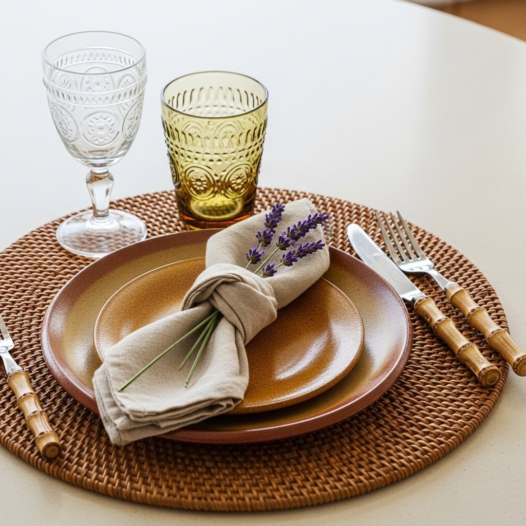 Rattan Placemats and Natural Fiber Table Accessories