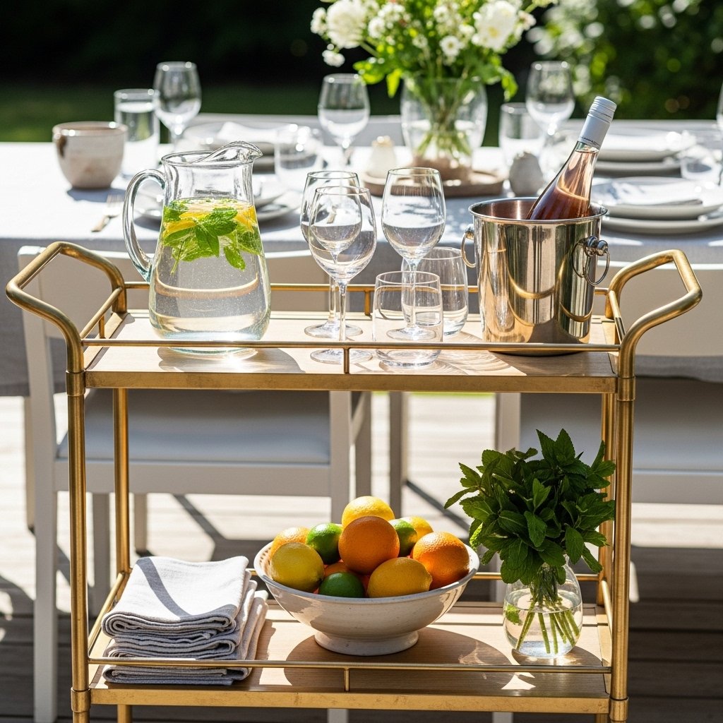 A Drinks Trolley in the Dining Room for Summer