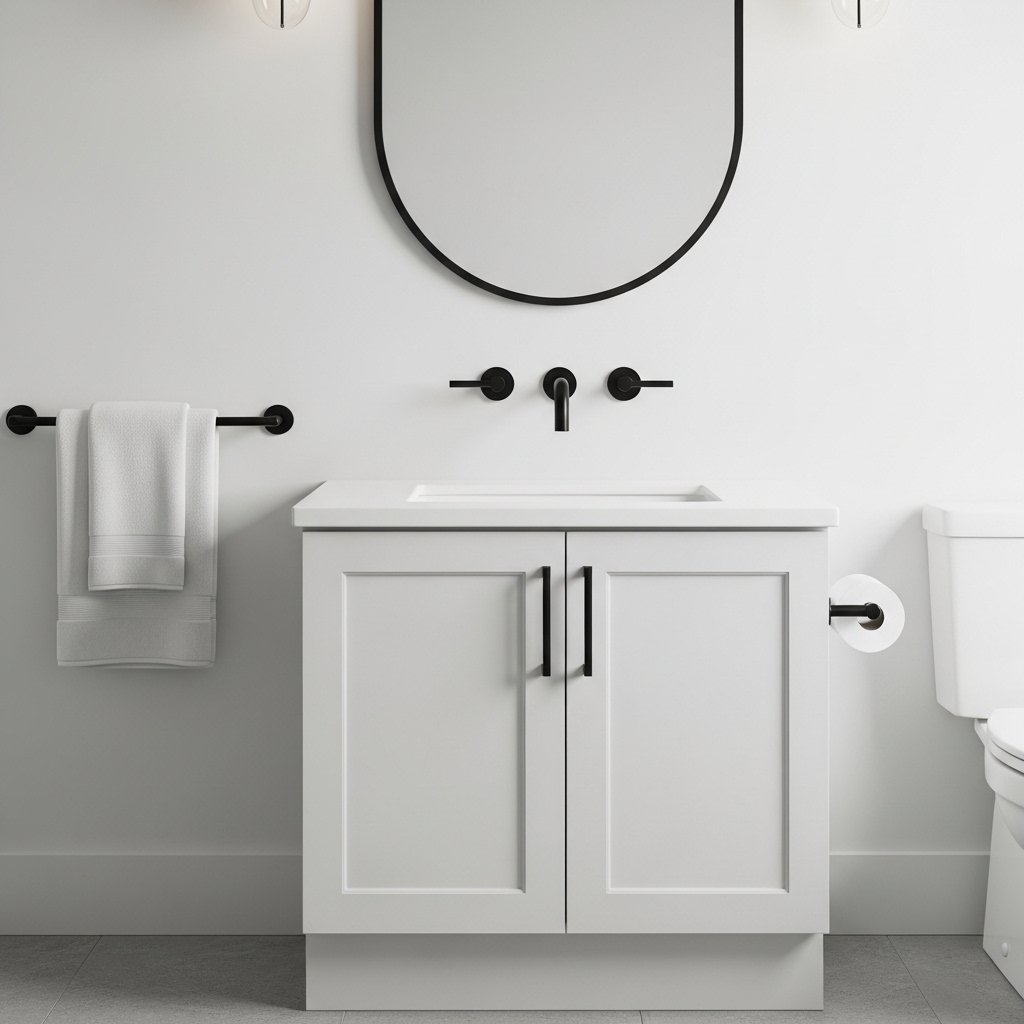 Matte Black Fixtures Throughout