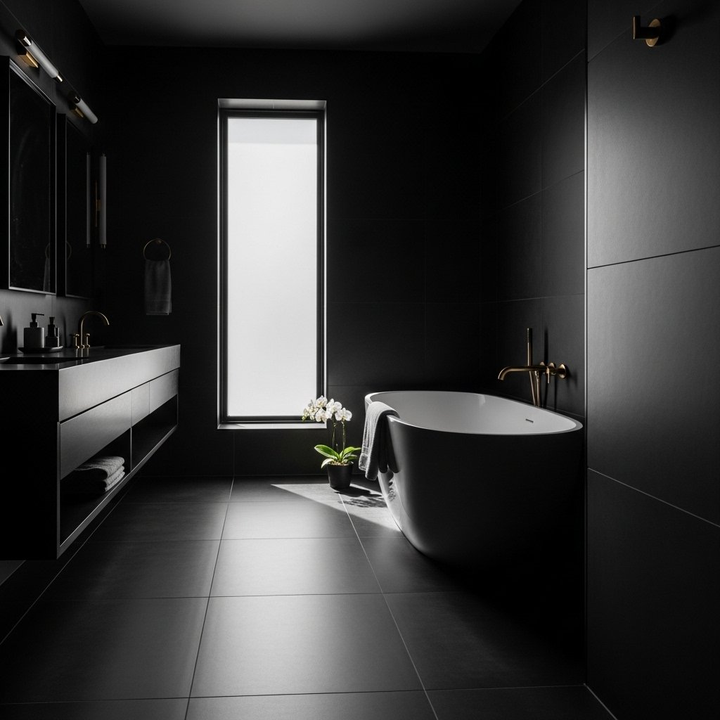 All-Black Moody Bathroom