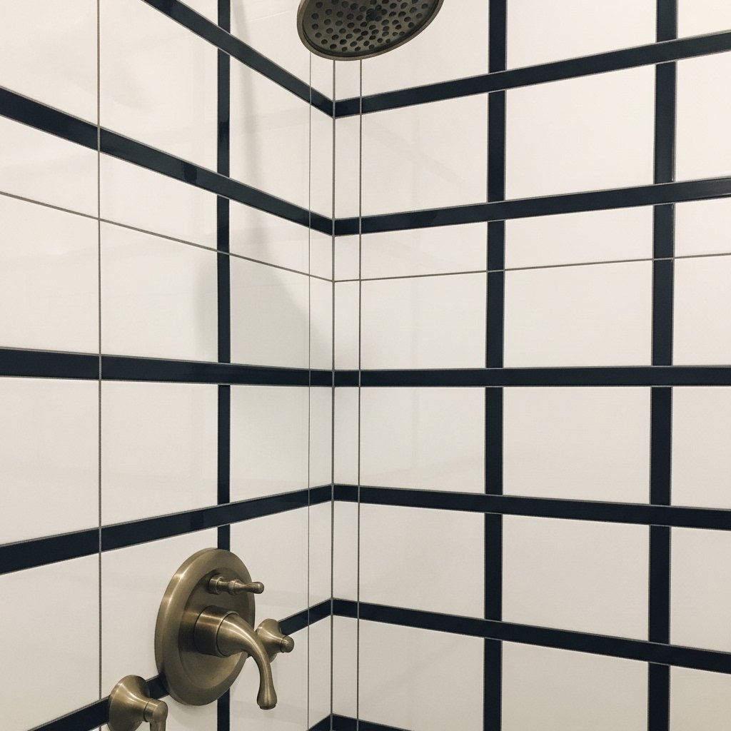 Black Grout With White Tile