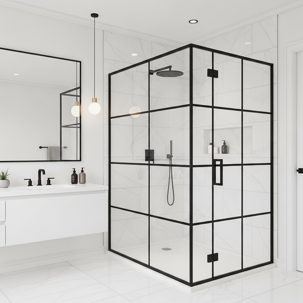 Black Metal Frame Shower Enclosure
