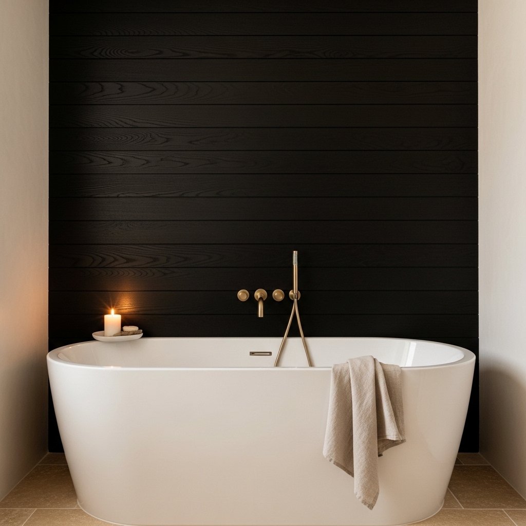 Black Planked Feature Wall