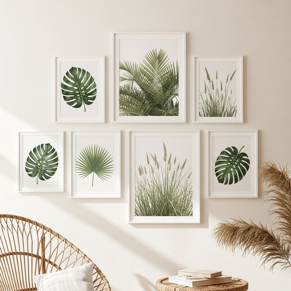 14 Summer Apartment Decor Ideas That Make a Small Space Feel Light, Airy, and Genuinely Beautiful A Gallery of Botanical Prints in Simple Frames
