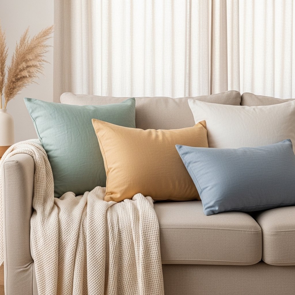 14 Summer Apartment Decor Ideas That Make a Small Space Feel Light, Airy, and Genuinely Beautiful Light-Toned Throw Blankets and Linen Pillow Covers