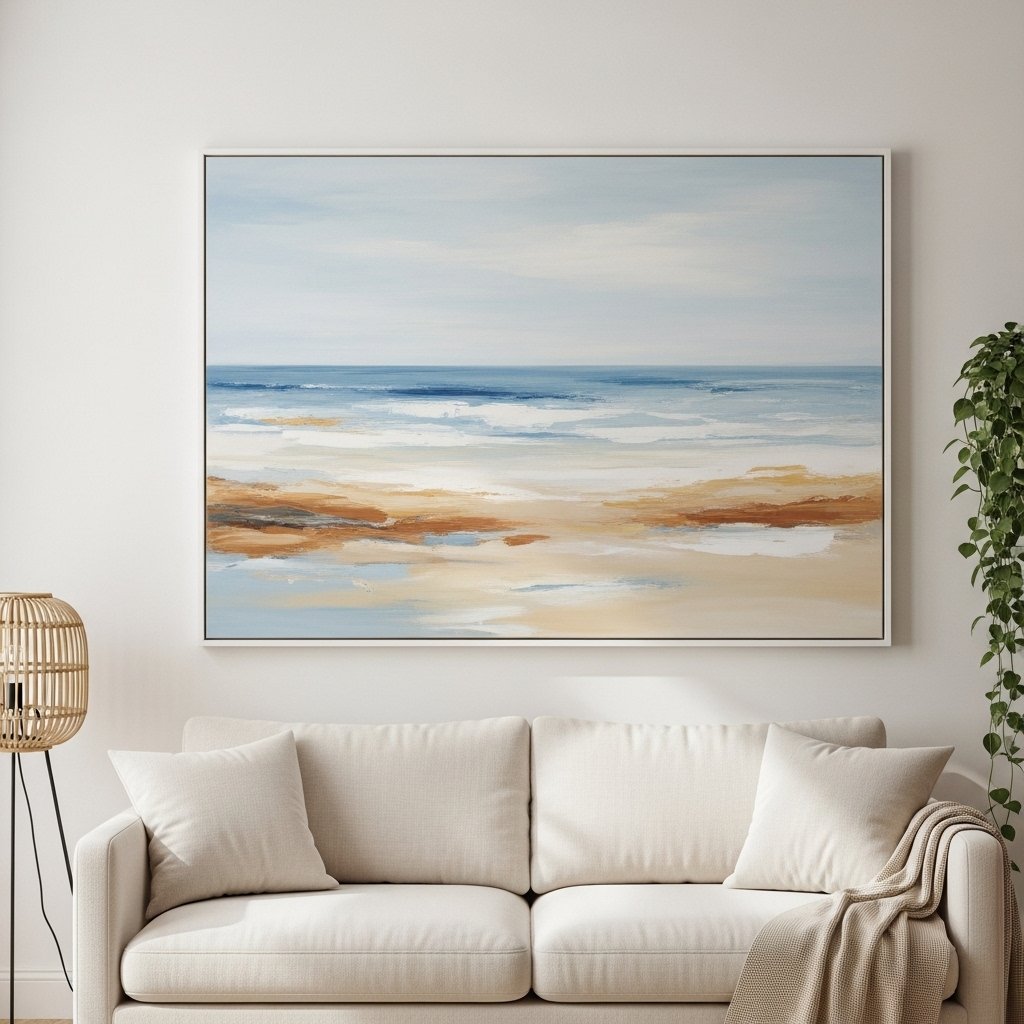 14 Summer Apartment Decor Ideas That Make a Small Space Feel Light, Airy, and Genuinely Beautiful Coastal or Nature-Inspired Artwork