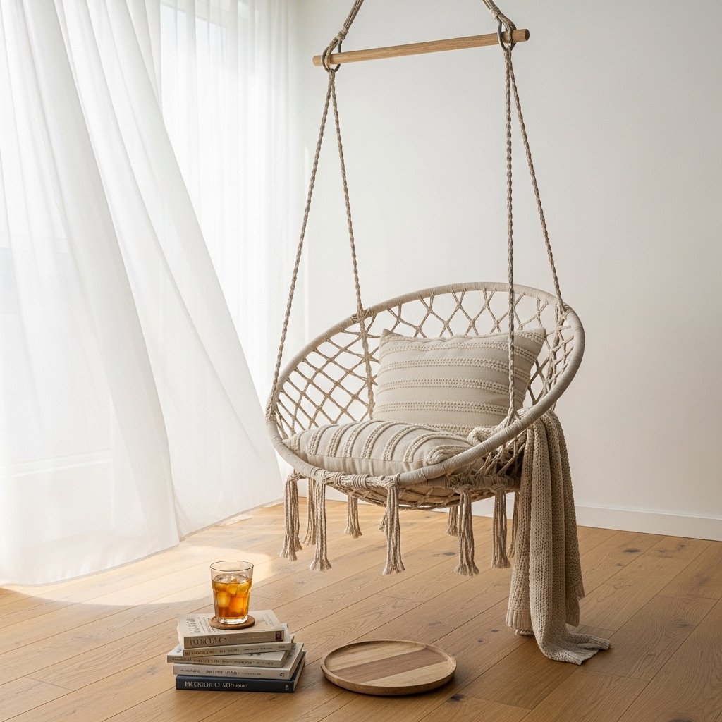 14 Summer Apartment Decor Ideas That Make a Small Space Feel Light, Airy, and Genuinely Beautiful A Hanging Chair or Hammock Chair for a Corner