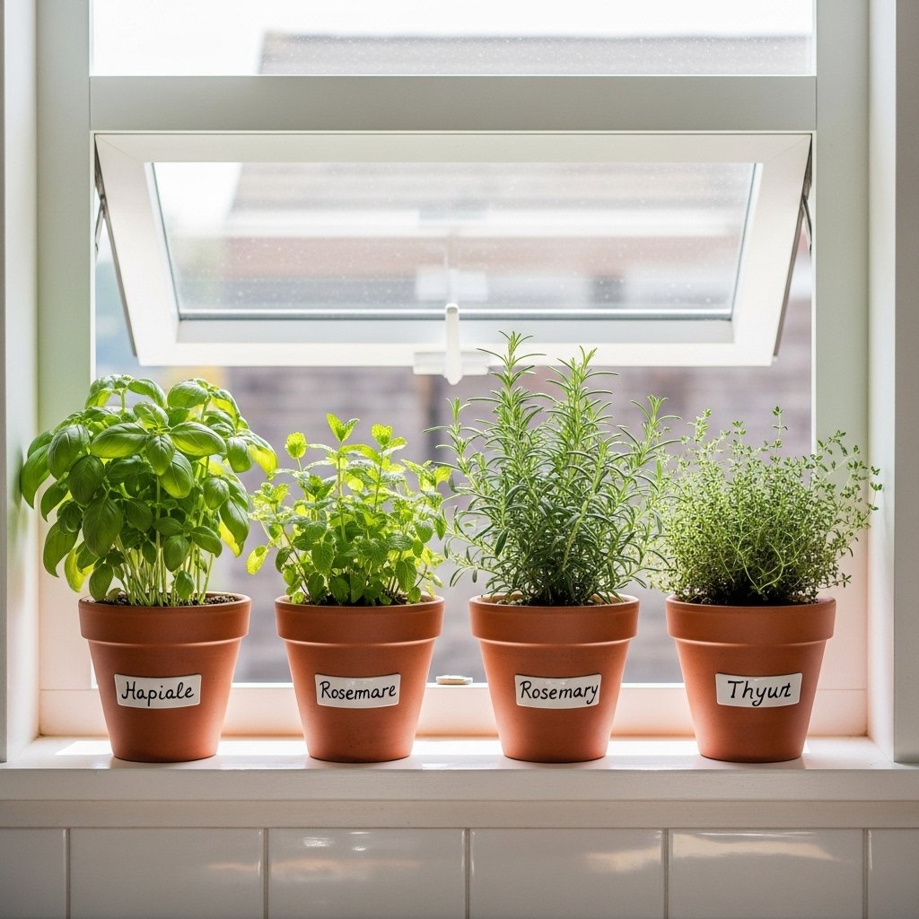 14 Summer Apartment Decor Ideas That Make a Small Space Feel Light, Airy, and Genuinely Beautiful A Small Herb Garden on the Kitchen Windowsill