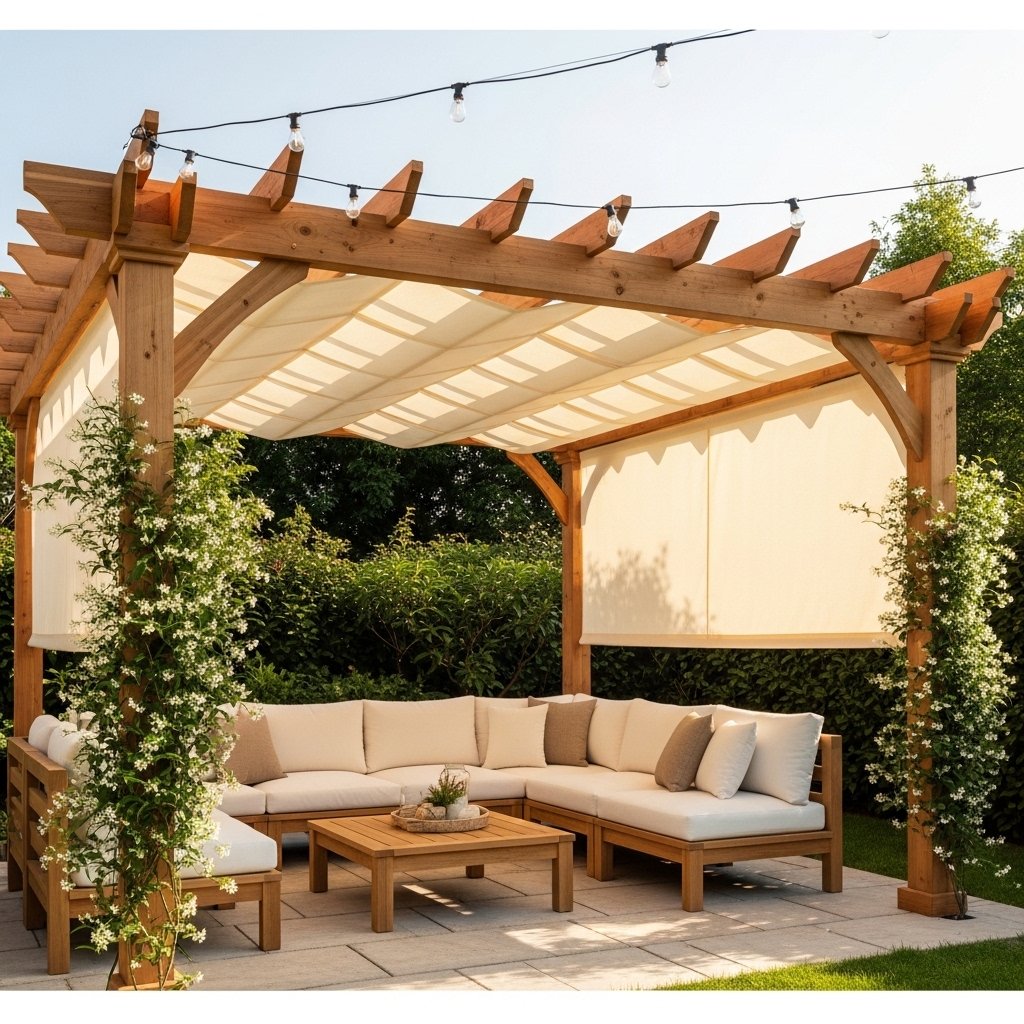 16 Summer Backyard Decor Ideas That Turn Your Outdoor Space Into the Place Everyone Wants to Be A Pergola or Shade Structure