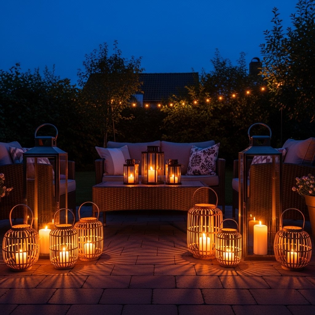 16 Summer Backyard Decor Ideas That Turn Your Outdoor Space Into the Place Everyone Wants to Be Lanterns and Candles on Every Surface