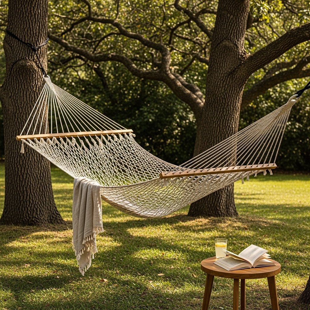 16 Summer Backyard Decor Ideas That Turn Your Outdoor Space Into the Place Everyone Wants to Be A Hammock Between Two Trees or Posts