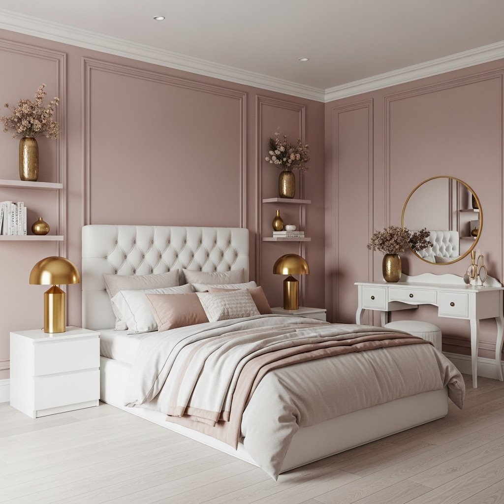 Blush Pink With White and Gold